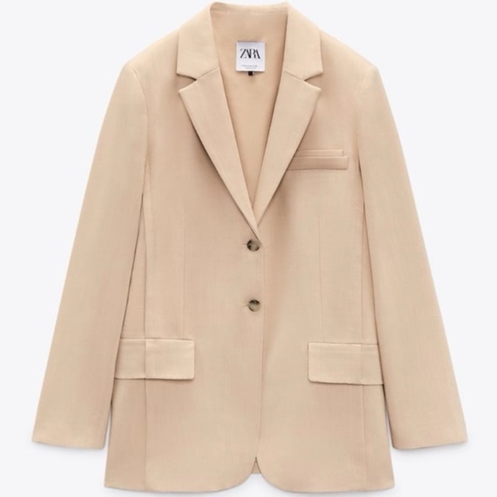 Zara 81% viscose Elegant Tan Women's Blazer
